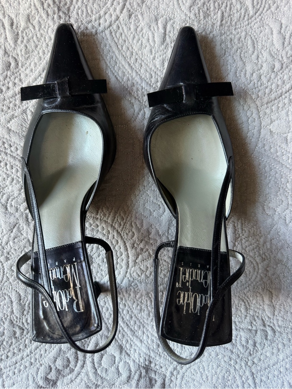90’s RODOLPHE MENUDIER Paris Classic Black Pointed Toe Women's Flats